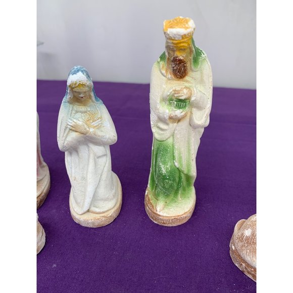 Vintage Chalk Wear Nativity Replacement lot set six pieces - Picture 3 of 12